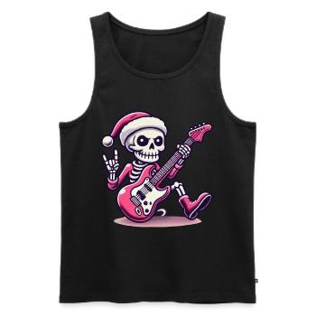 Christmas Skeleton Rock Guitarist - Men's Premium Organic Tank Top - black - Front - AI Model Male 178 light (178cm)