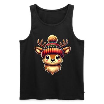 Adorable Vintage Design Christmas - Men's Premium Organic Tank Top - black - Front - AI Model Male 178 light (178cm)