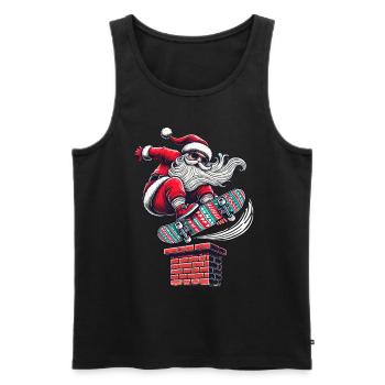 Christmas Santa Skater Style - Men's Premium Organic Tank Top - black - Front - AI Model Male 178 light (178cm)