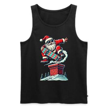 Christmas Santa Skateboarding Adventure - Men's Premium Organic Tank Top - black - Front - Michal (187cm)