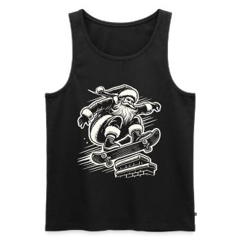Noël Père Noël Skateboard Style Streetwear - Débardeur bio Premium Homme - noir - Devant - Michal (187cm)