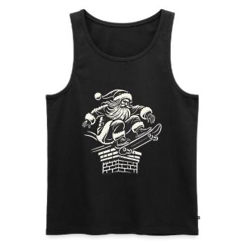 Noël Patineur Père Noël Style Streetwear - Débardeur bio Premium Homme - noir - Devant - Michal (187cm)