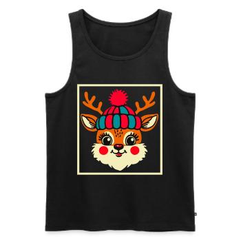 Bezauberndes Vintage Design Mit Rentier Und Schnee - Männer Premium Bio Tank Top - Schwarz - Vorne - AI Model Male 178 light (178cm)