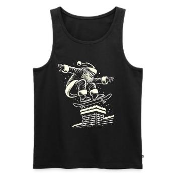 Noël Patineur Père Noël Style Streetwear - Débardeur bio Premium Homme - noir - Devant - Michal (187cm)