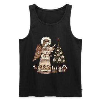 Ange de Noël au charme scandinave - Débardeur bio Premium Homme - noir - Devant - Michal (187cm)