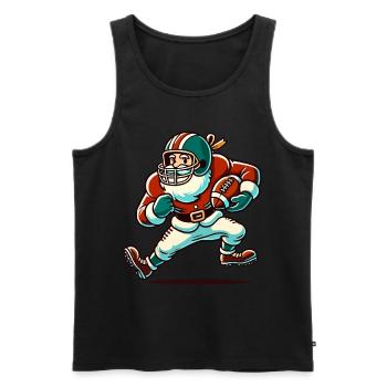 Weihnachtsmann Spielt Football Freude - Männer Premium Bio Tank Top - Schwarz - Vorne - AI Model Male 178 light (178cm)