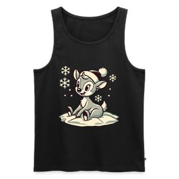 Vintage Design Christmas Cute Cute Reindeer - Men's Premium Organic Tank Top - black - Front - Michal (187cm)