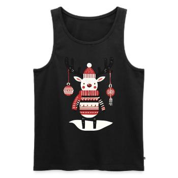 Christmas Reindeer Cottagecore Nostalgia - Men's Premium Organic Tank Top - black - Front - AI Model Male 178 light (178cm)