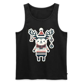 Christmas vintage reindeer look - Men's Premium Organic Tank Top - black - Front - Michal (187cm)