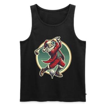 Golf Spielender Weihnachtsmann Design - Männer Premium Bio Tank Top - Schwarz - Vorne - AI Model Male 178 light (178cm)