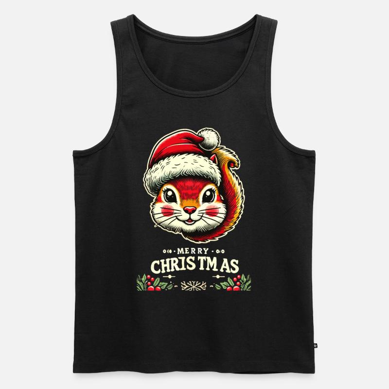 Joyeux Noël Casse-Noisette Écureuil - Débardeur bio Premium Homme - noir
