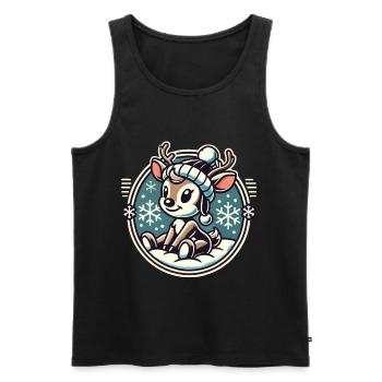 Adorable Vintage Design Christmas - Men's Premium Organic Tank Top - black - Front - AI Model Male 178 light (178cm)