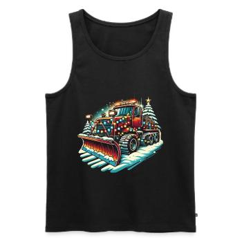 Winter Christmas Snow Removal Machine Vehicle - Men's Premium Organic Tank Top - black - Front - AI Model Male 178 light (178cm)