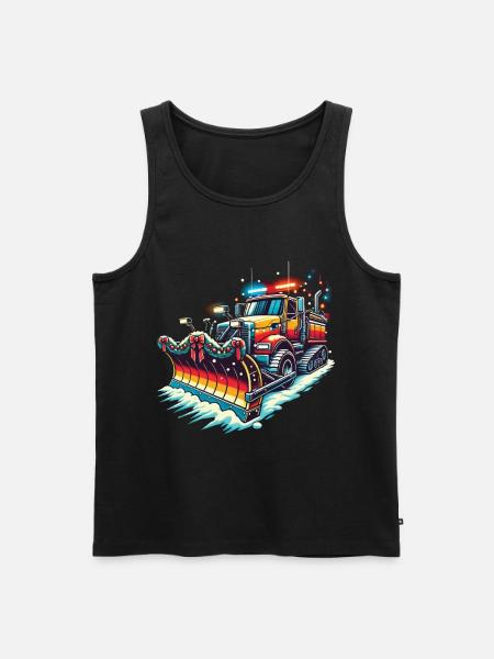 Winter Weihnachten Schneeräummaschine Fahrzeug - Männer Premium Bio Tank Top - Schwarz