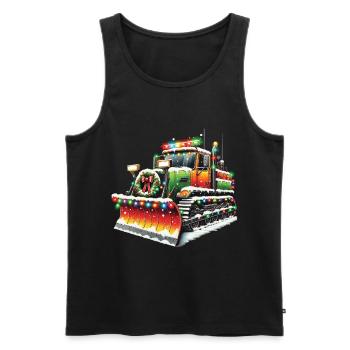 Winter Christmas Snow Removal Machine Vehicle - Men's Premium Organic Tank Top - black - Front - AI Model Male 178 light (178cm)