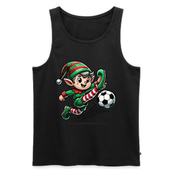 Weihnachtself Fußball Abenteuer - Männer Premium Bio Tank Top - Schwarz - Vorne - AI Model Male 178 light (178cm)
