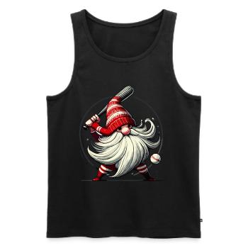 Christmas Baseball Gnome with Baseball Bat - Men's Premium Organic Tank Top - black - Front - Michal (187cm)