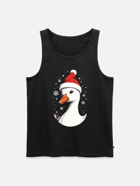 Christmas duck with Christmas hat - Men's Premium Organic Tank Top - black