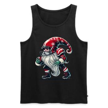 Christmas Football Gnome Dwarf Elf Gnome Gnome - Men's Premium Organic Tank Top - black - Front - Michal (187cm)