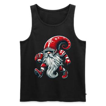 Noël Football Gnome Nain Elfe Gnome Gnome - Débardeur bio Premium Homme - noir - Devant - Michal (187cm)