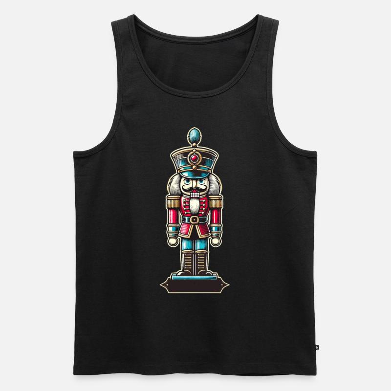 Weihnachtlicher Nussknacker Retro Stil - Männer Premium Bio Tank Top - Schwarz