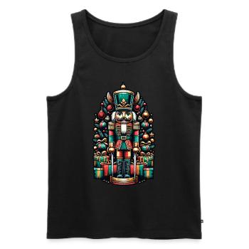 Christmas Nutcracker with Gifts - Men's Premium Organic Tank Top - black - Front - Michal (187cm)