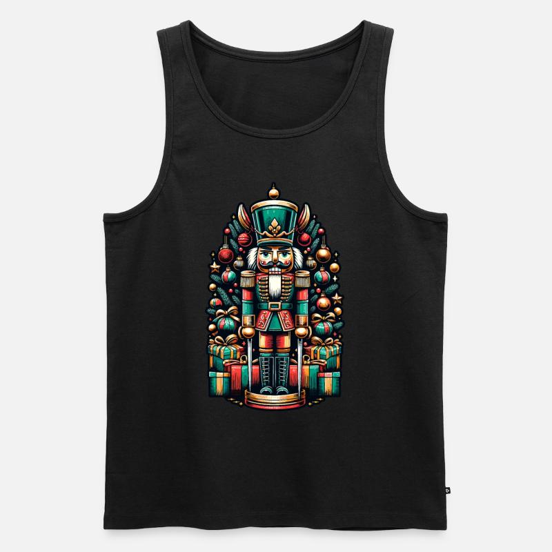 Weihnachtlicher Nussknacker Mit Geschenken - Männer Premium Bio Tank Top - Schwarz