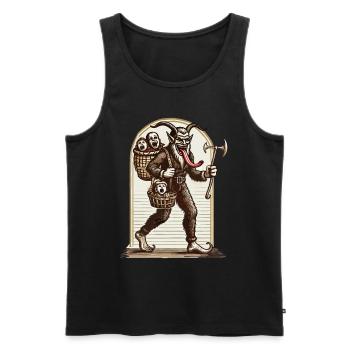 Krampus effrayant avec des enfants coquins - Débardeur bio Premium Homme - noir - Devant - AI Model Male 178 light (178cm)