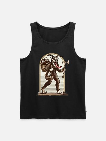 Scary Krampus with naughty children - Men's Premium Organic Tank Top - black