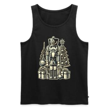 Christmas Nutcracker with Christmas Tree - Men's Premium Organic Tank Top - black - Front - Michal (187cm)
