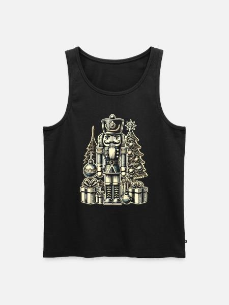 Christmas Nutcracker with Christmas Tree - Men's Premium Organic Tank Top - black