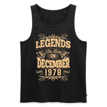 Légende de l’anniversaire de décembre 1978 - Débardeur bio Premium Homme - noir - Devant - Michal (187cm)