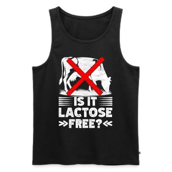Lactose intolerance Lactose intolerant - Men's Premium Organic Tank Top - black - Front - Michal (187cm)