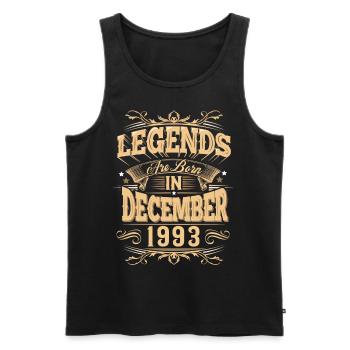 Légende de l’anniversaire de décembre 1993 - Débardeur bio Premium Homme - noir - Devant - Michal (187cm)