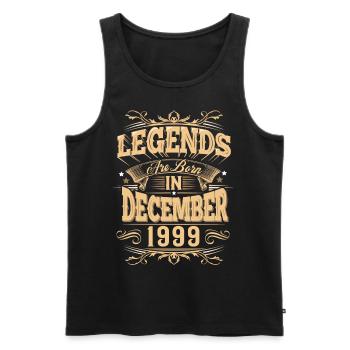 Légende de l’anniversaire de décembre 1999 - Débardeur bio Premium Homme - noir - Devant - Michal (187cm)