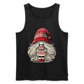 Noël Gnome Femme Gnome Festif Fille - Débardeur bio Premium Homme - noir - Devant - Michal (187cm)