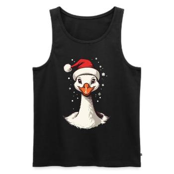 Motif de Noël sucré de canard festif avec chapeau - Débardeur bio Premium Homme - noir - Devant - AI Model Male 178 light (178cm)
