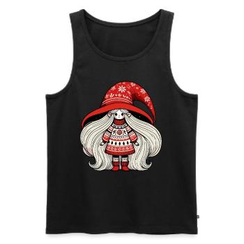 Christmas gnome in Scandinavian style - Men's Premium Organic Tank Top - black - Front - AI Model Male 178 light (178cm)