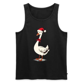 Festliche Gans Mit Weihnachtsmütze - Männer Premium Bio Tank Top - Schwarz - Vorne - AI Model Male 178 light (178cm)