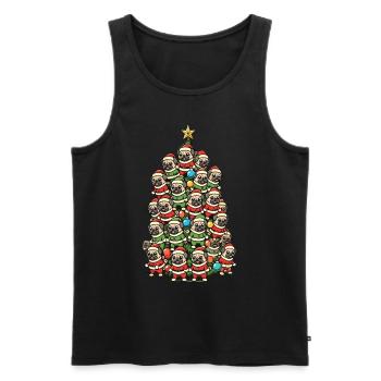 Arbre de Noël Merry Carlin - Débardeur bio Premium Homme - noir - Devant - Michal (187cm)