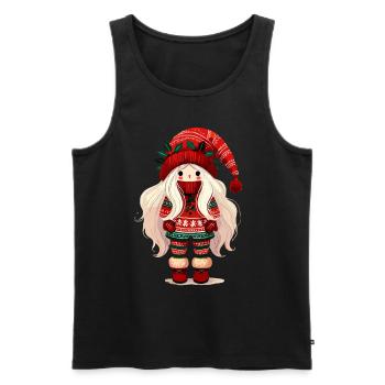 Mignon lutin de Noël dans le style scandinave - Débardeur bio Premium Homme - noir - Devant - Michal (187cm)