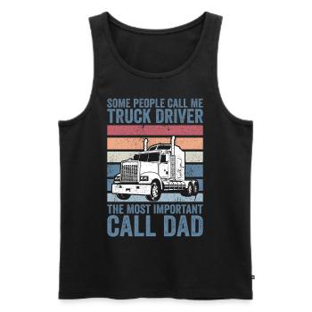 some people call me truck driver - Men's Premium Organic Tank Top - black - Front - Michal (187cm)