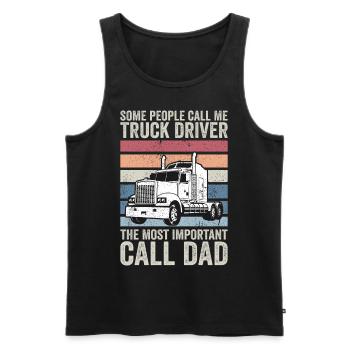 some people call me truck driver - Men's Premium Organic Tank Top - black - Front - Michal (187cm)