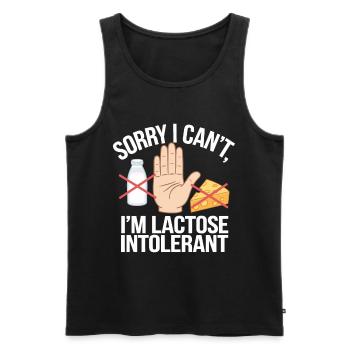 Lactose intolerance Lactose intolerant - Men's Premium Organic Tank Top - black - Front - Michal (187cm)