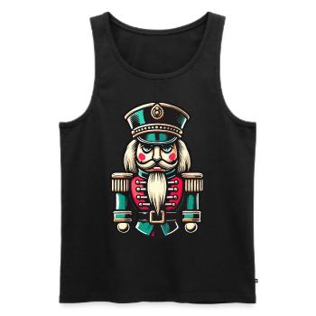Christmas Nutcracker Illustration - Men's Premium Organic Tank Top - black - Front - Michal (187cm)