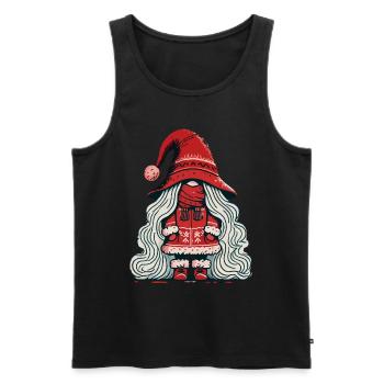 Noël Gnome Femme Gnome Fille Elfe - Débardeur bio Premium Homme - noir - Devant - Michal (187cm)