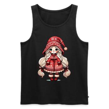 Festive Christmas elf in Scandinavian style - Men's Premium Organic Tank Top - black - Front - AI Model Male 178 light (178cm)