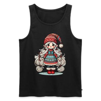 Noël Gnome Femme Gnome Festif Fille - Débardeur bio Premium Homme - noir - Devant - Michal (187cm)