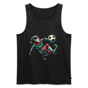 Christmas Elf Football Player Motif - Men's Premium Organic Tank Top - black - Front - Michal (187cm)
