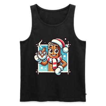 Heiße Schokolade Mit Zimt Cartoon Winterfreude - Männer Premium Bio Tank Top - Schwarz - Vorne - AI Model Male 178 light (178cm)